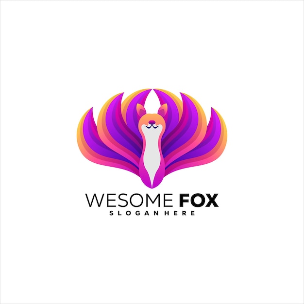 Fox diseño logo degradado colorido