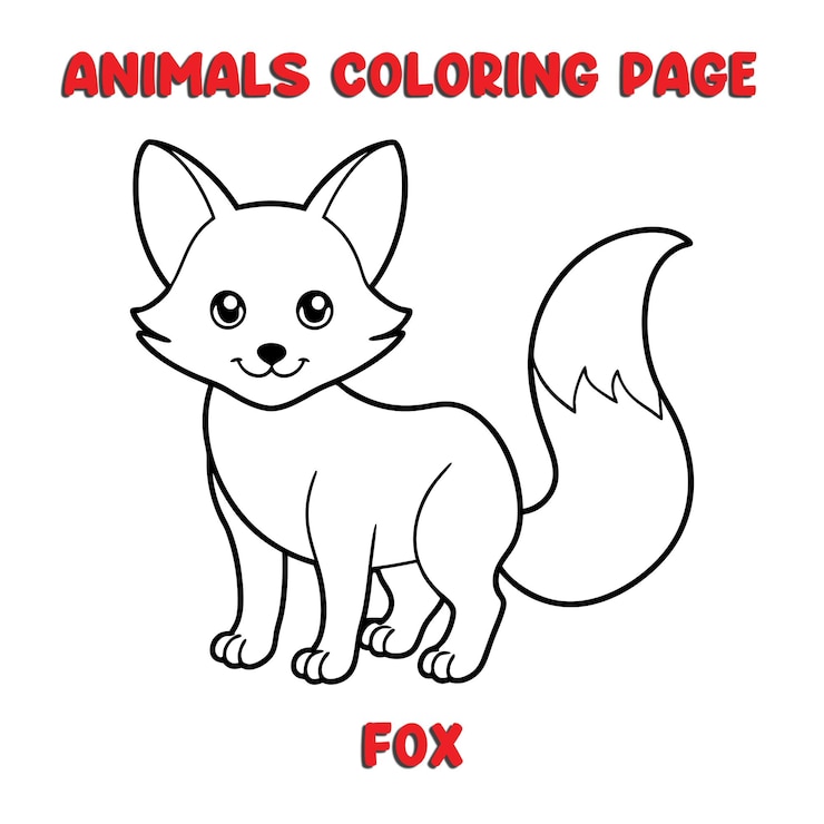 Vector fox lindo contorno arte ilustración página de colorear libro para niños