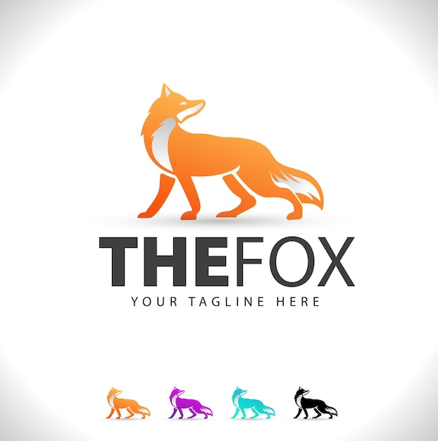 Fox Logo Design Minimal Modern Gradiente Fox Logo