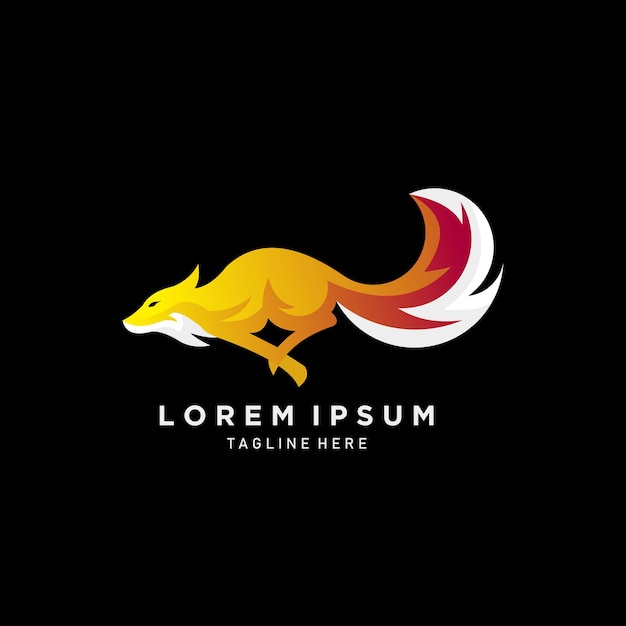 Fox logo diseño minimalista colorido