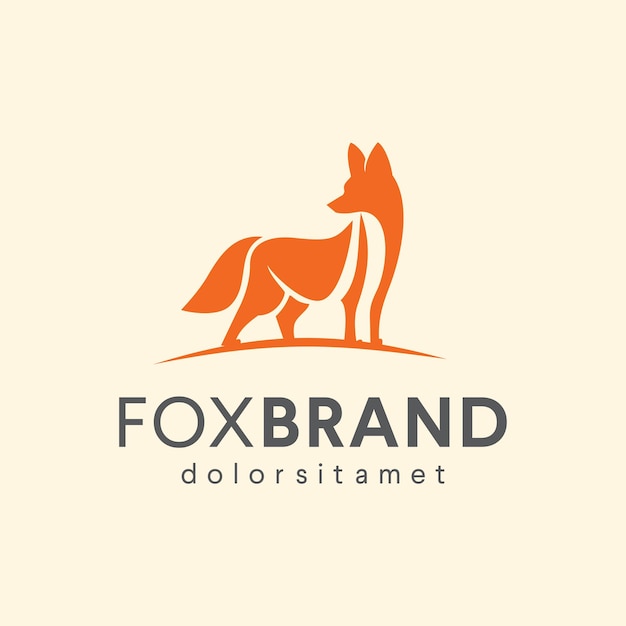 Fox logo diseño vector ilustración de lobo