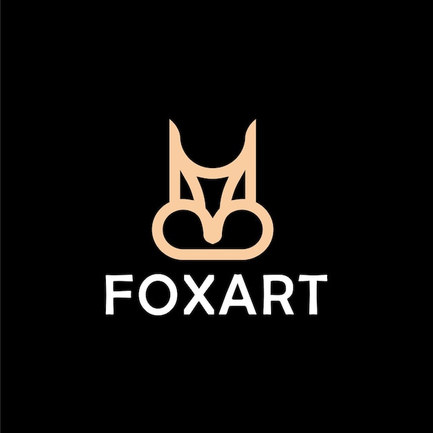 fox logo diseño vector silueta ilustración