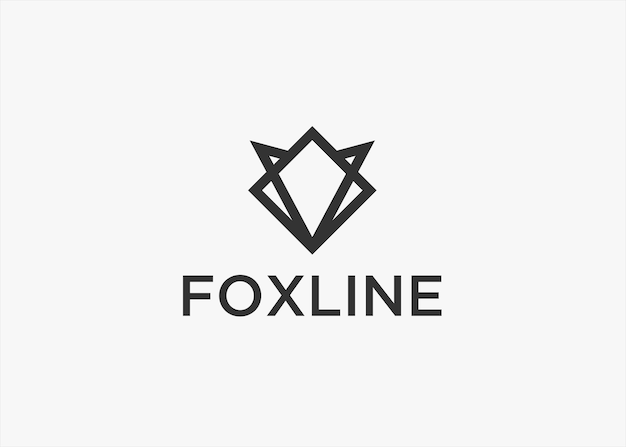 fox logo diseño vector silueta ilustración