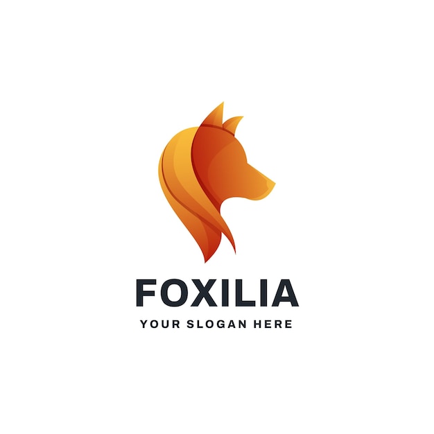Fox logo gradiente vector icono ilustración
