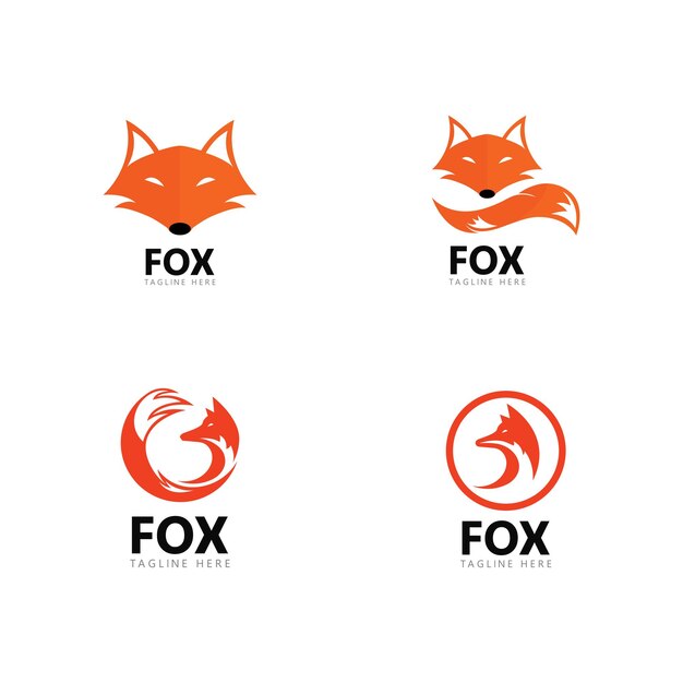 Fox logo plantilla vector icono ilustración