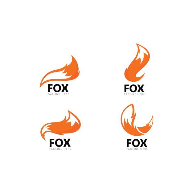 Fox logo plantilla vector icono ilustración