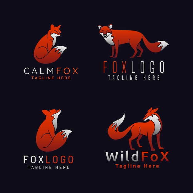 Fox logos con 4 style en negro