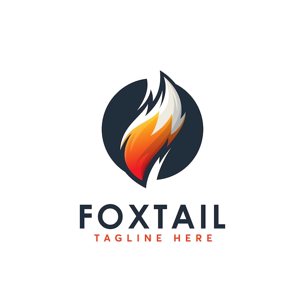 Fox tail logo design template abstrack