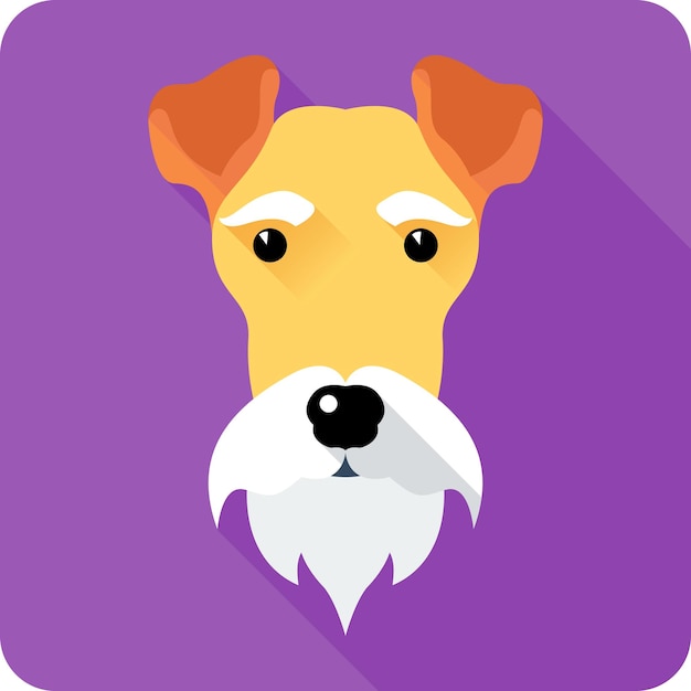 Fox terrier perro icono diseño plano