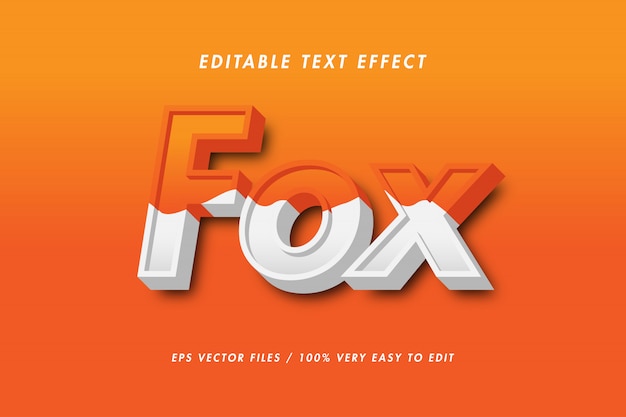 Fox - texto efecto premium, texto editable
