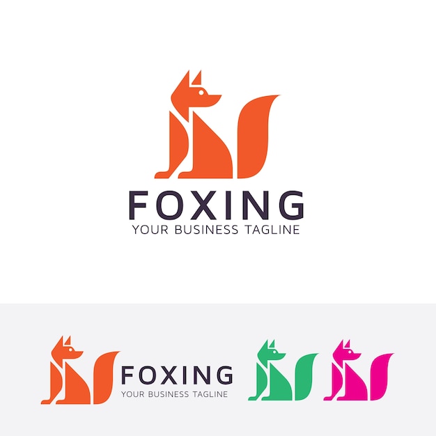 Foxing plantilla de logotipo abstracto