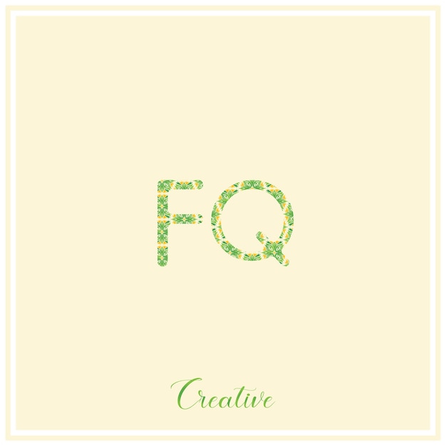 FQ Logo verde natural último diseño del logotipo Ilustración vectorial Logotipo creativo Logotipo mínimo Monograma