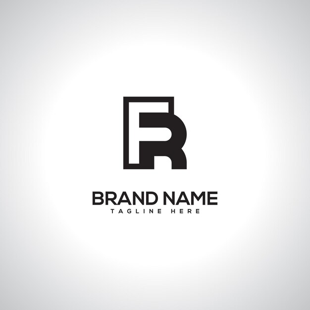 FR Diseño de la letra única mínima del logotipo Símbolo vectorial inicial