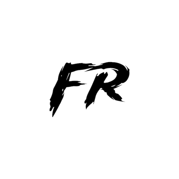FR monograma logo diseño carta texto nombre símbolo monocromo logotipo alfabeto carácter simple logo