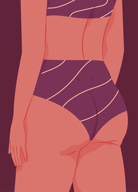 Fragmento de un cuerpo femenino Mujer en lencería por detrás