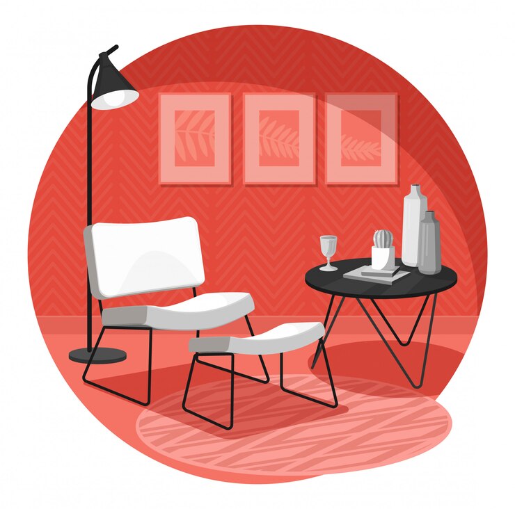 Vector fragmento de vector interior de estilo escandinavo