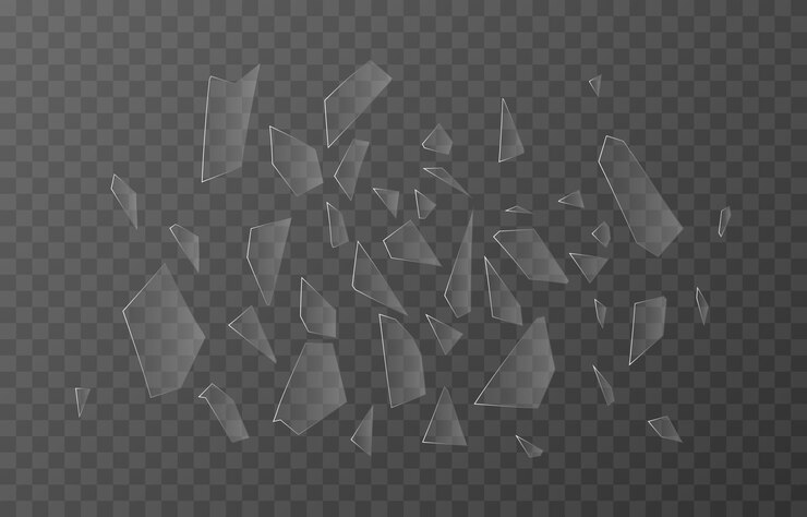 Vector fragmentos de vidrio vectorial sobre un fondo transparente aislado. vidrio roto png, fragmentos png.