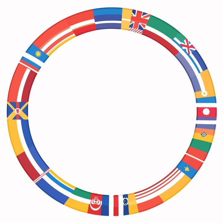 Vector frame de la bandera nacional de los países del mundo en colores vibrantes