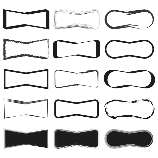 frame icons black and white vector artistic border shapes minimal decorative design