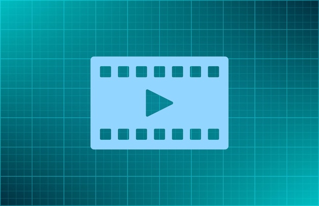 Frame de película símbolo de película Ilustración vectorial en fondo azul Eps 10
