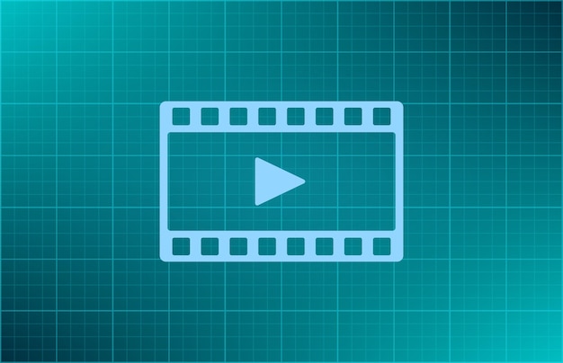 Frame de película símbolo de película Ilustración vectorial en fondo azul Eps 10