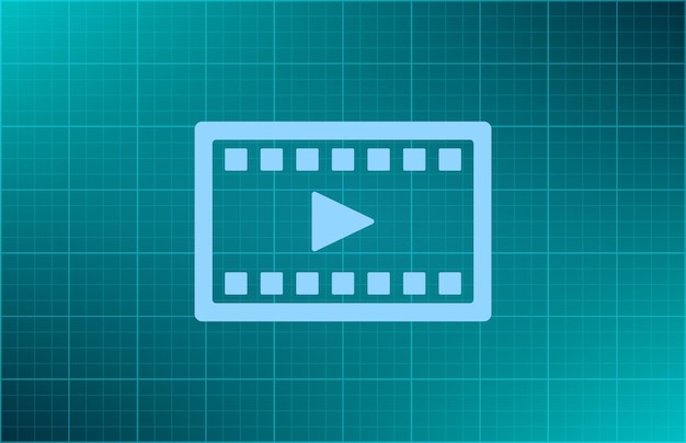 Frame de película símbolo de película Ilustración vectorial en fondo azul Eps 10
