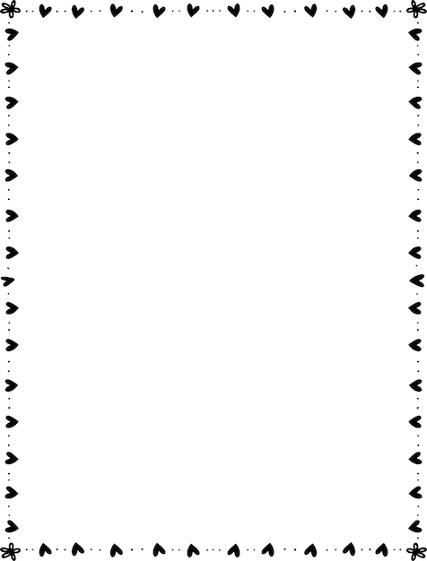 Frame rectangular de dibujo a mano con línea de bordado creativo