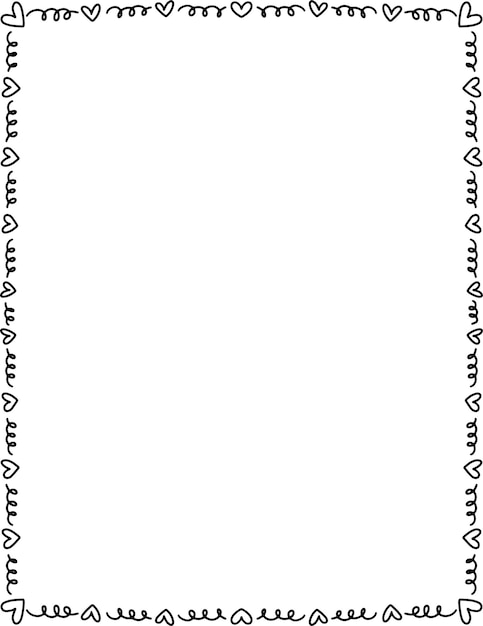 Frame rectangular de dibujo a mano con línea de bordado creativo