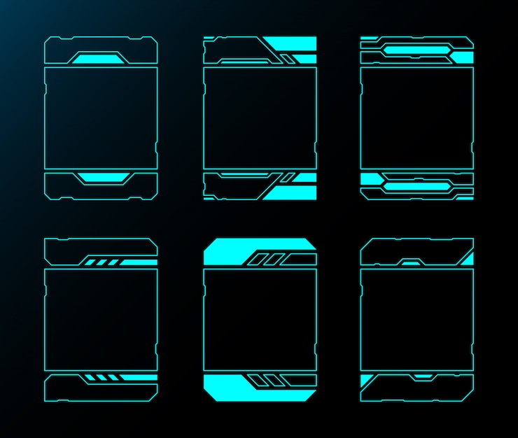 Vector frame set tecnología resumen frontera futuro interfaz hud