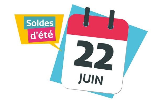 Francés 22 de junio fecha del calendario venta de verano francés