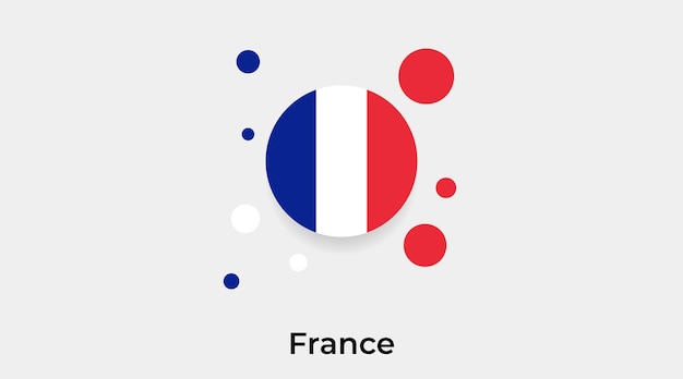 Francia bandera burbuja círculo forma redonda icono vector ilustración