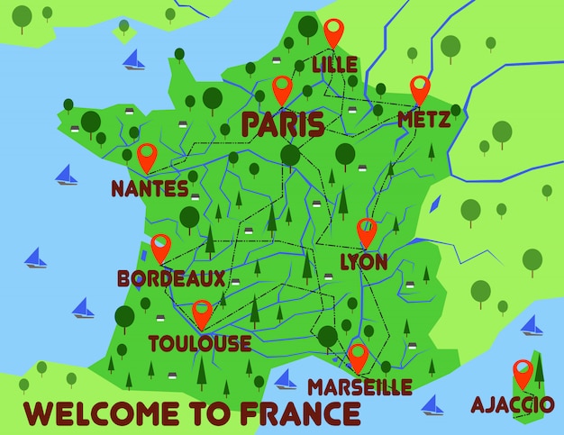 Francia mapa país infografía