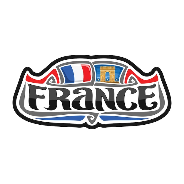Vector francia pegatina bandera insignia insignia viaje recuerdo ilustración