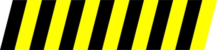 Vector franja de advertencia negra y amarilla con patrón repetible