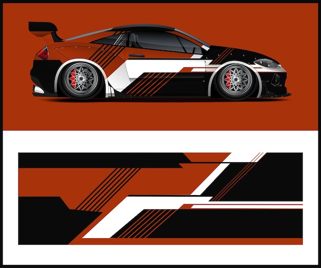 Franja gráfica abstracta para el diseño de envoltura de automóviles Honda civic