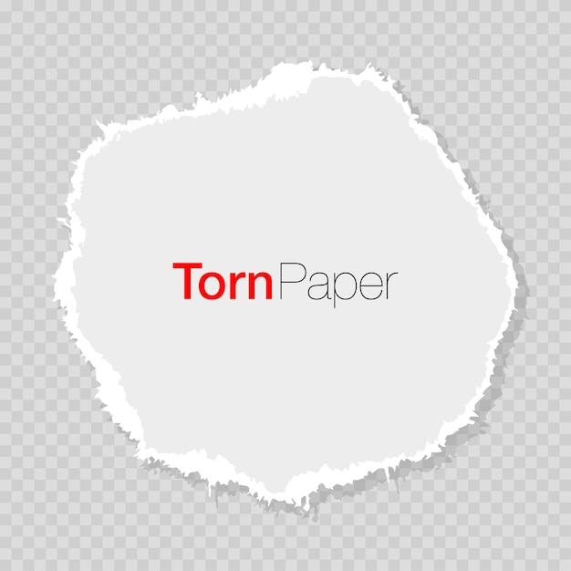 Franja de papel blanca rasgada Chatarra de papel realista con bordes rasgados Papel rasgado para el mensaje Vector