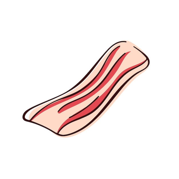 Franja de tocino con líneas de estilo plano ideal para proyectos de alimentos tema de desayuno y marca culinaria