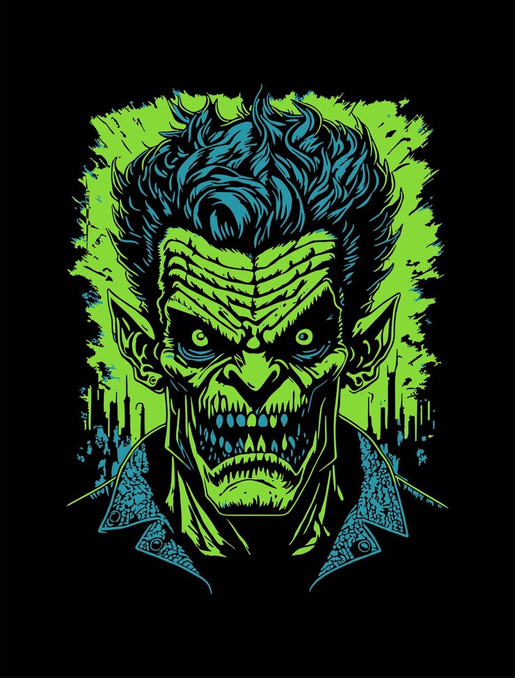 frankenstein con estilo de terror de halloween