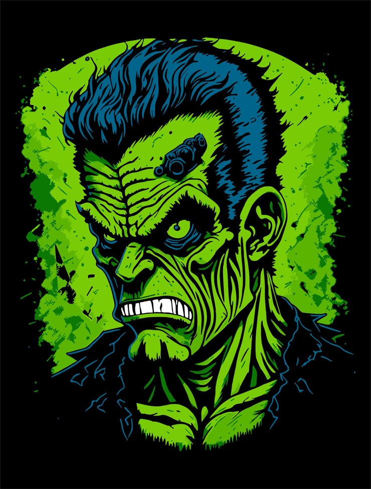 frankenstein con estilo de terror de halloween