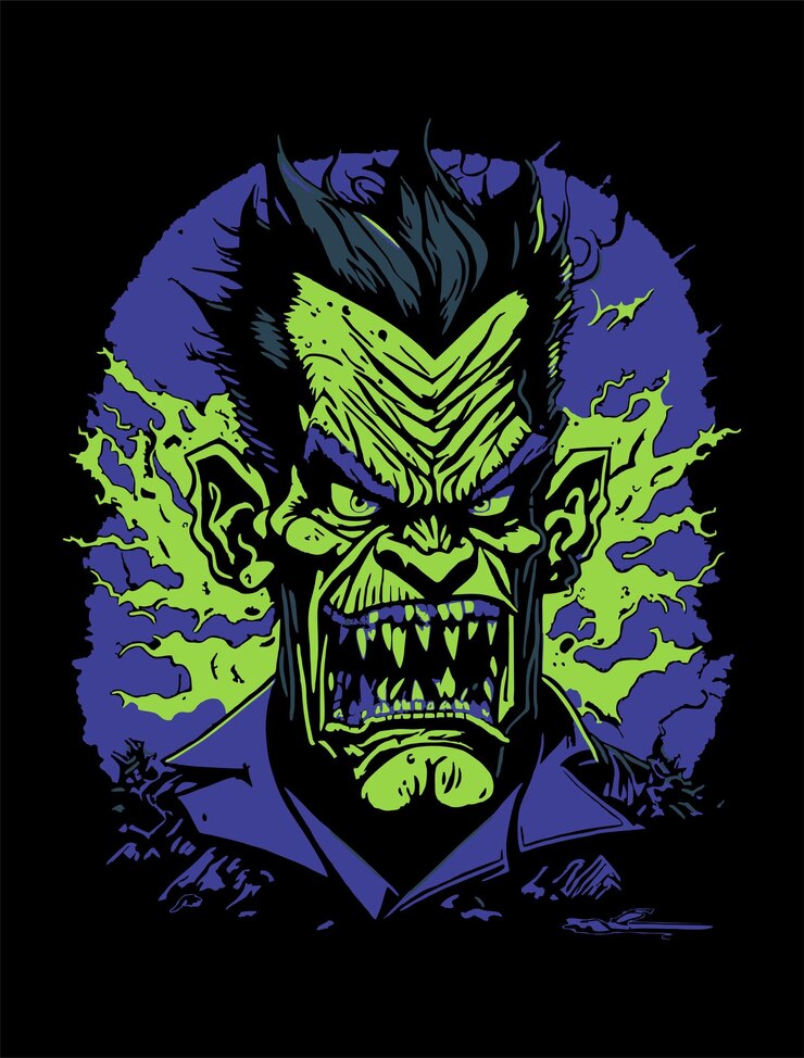 frankenstein con estilo de terror de halloween