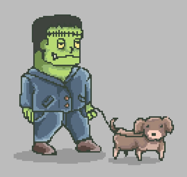 Frankenstein pixel art monstruo retro