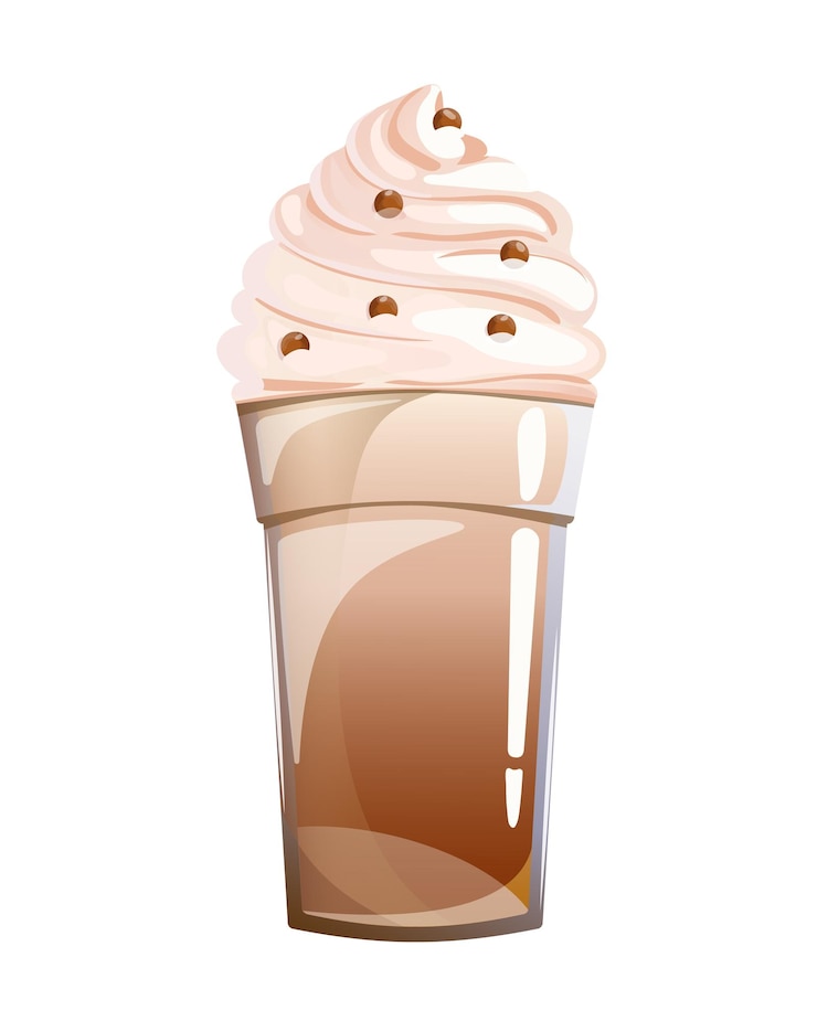 Vector frappe café frappuccino día nacional de la frappe ilustración vectorial de la bebida de café decorada con