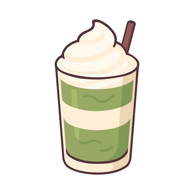 Frappe de matcha con crema batida