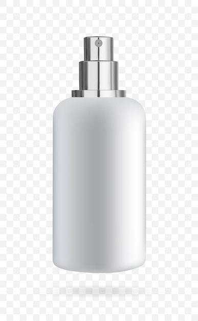 Frasco cosmético con spray dispensador para líquidos y cosméticos Diseño de empaque para líquidos vector 3d