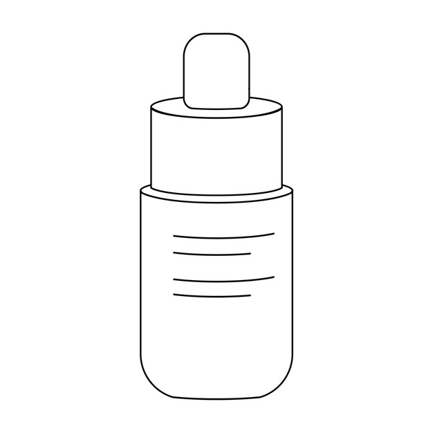 Frasco de crema o frasco cosmético de suero Icono lineal simple de cosméticos para la piel facial
