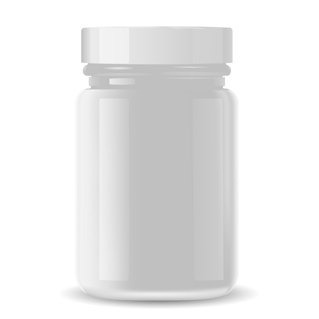 Frasco de farmacia para productos médicos, pastillas, medicamentos.