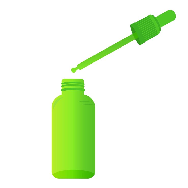 Vector frasco gotero de vidrio verde