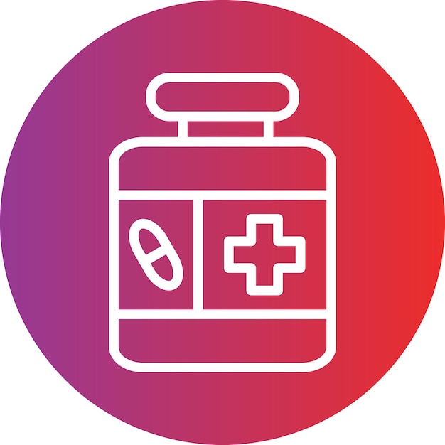 un frasco médico con una etiqueta roja que dice médico médico en él