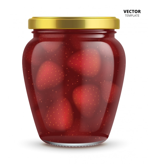 Vector frasco de mermelada de vidrio aislado