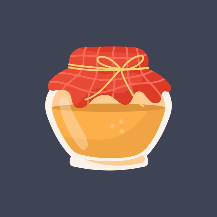 Vector frasco de miel en diseño vectorial plano
